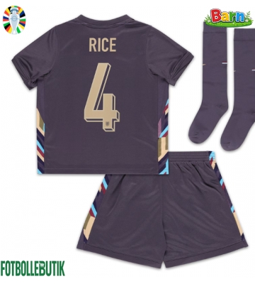 England Declan Rice #4 Bortaställ Barn EM 2024 Kortärmad (+ Korta byxor)